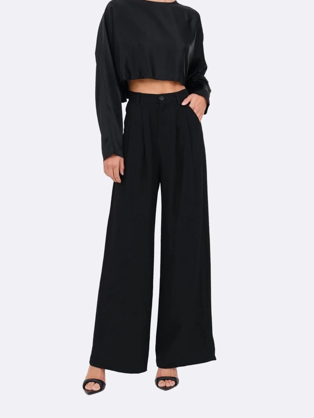 nonchalant Fabi Wide Leg Pant - Black Sz L